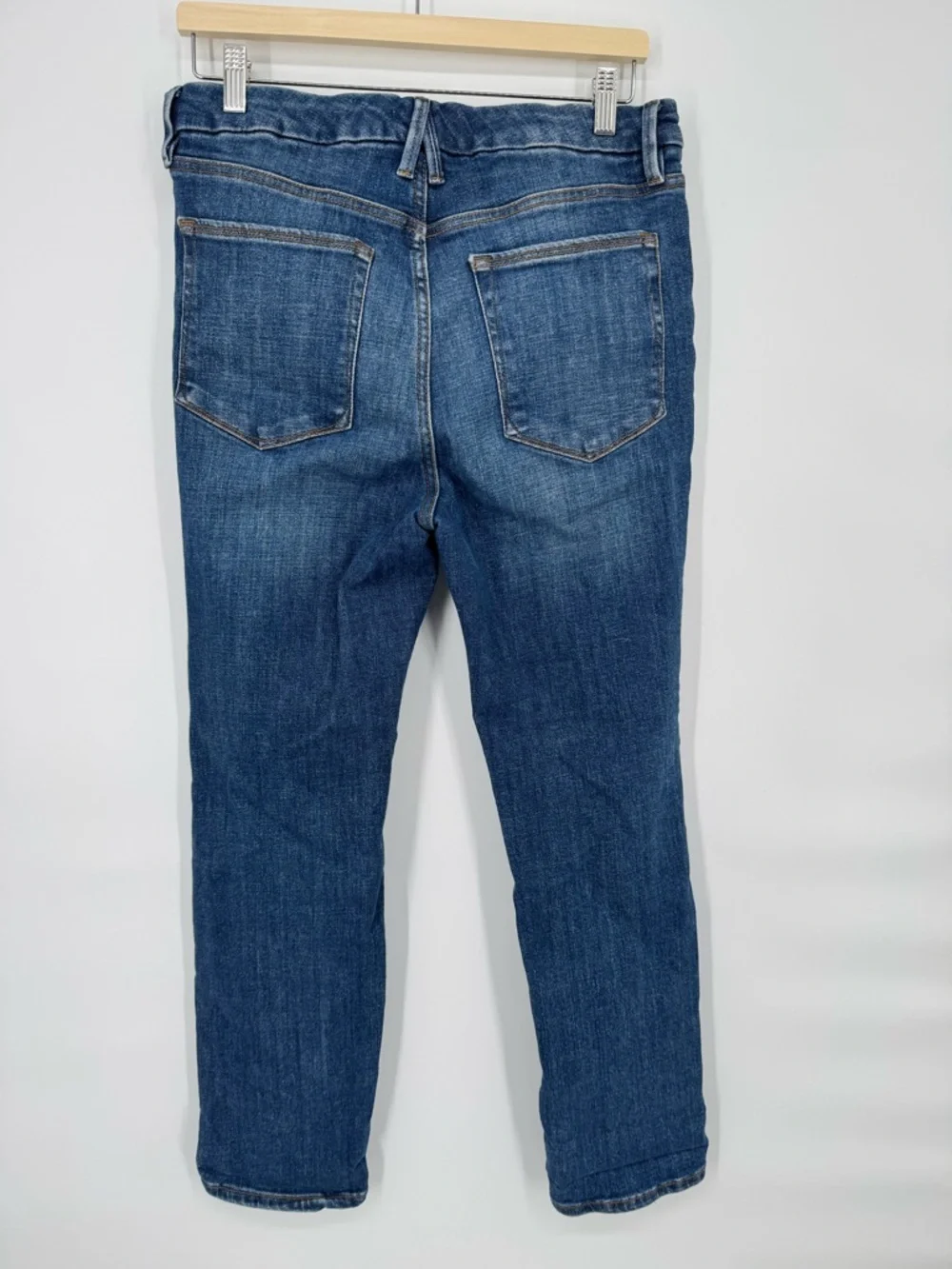 Good American Good Classic Skinny Jeans Distressed Indigo207 Size 14/32